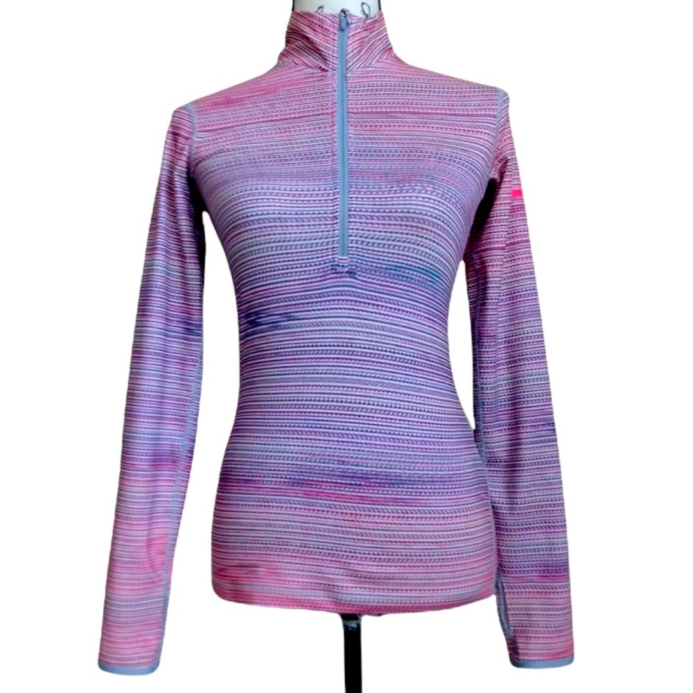 Nike Dri-Fit Pink Patterned Half Zip Running Pullover Top Women’s XS